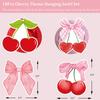 Cherry Birthday Party Decorations Red Pink Cherry Bow Hanging Swirl Garland for Girls Baby Shower She's the Cherry On Top Theme Party Decor