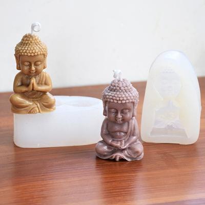 Food Grade 3D Buddha Statue Silicone Mold - For DIY Candle, Plaster Clay & Soap Making Chinese-Style DIY Craft Mold