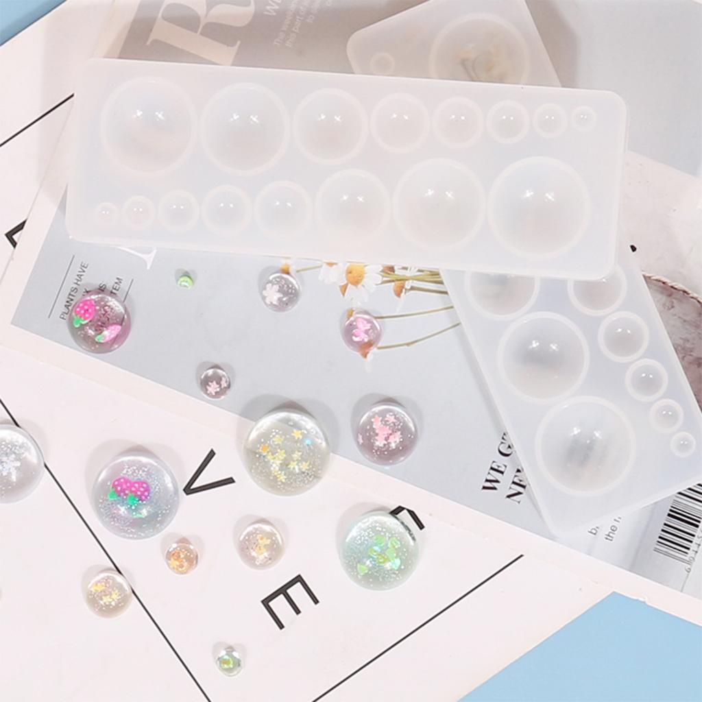 DIY Epoxy Resin Casting Molds Pendant Resin Molds, Including Heart & Round-Shaped Silicone Mold for Jewelry Making