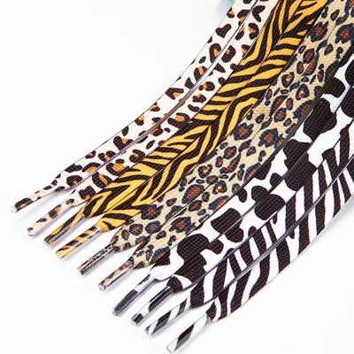 Klasické zvířecí vzor tkaničky s potiskem kreativní unisex tenisky plátěná krajka do bot Plochá leopardí zebra tygr had tkaničky do bot