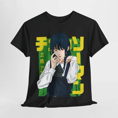 Asa Mitaka Shirt Anime Tee T-Shirt Pochita Makima Manga Otaku Denji
