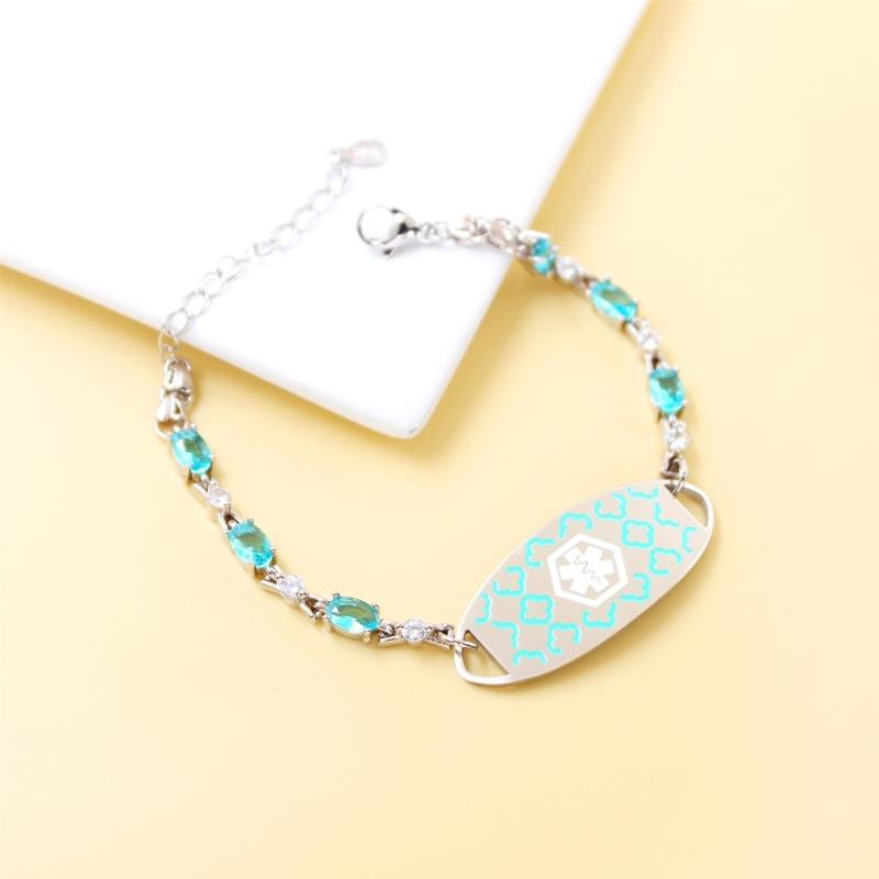 Stilvolles und Stabiles Verstellbares Symbolarmband Gefertigt aus Kupfer mit Zirkon für Gesundheitssicherheit