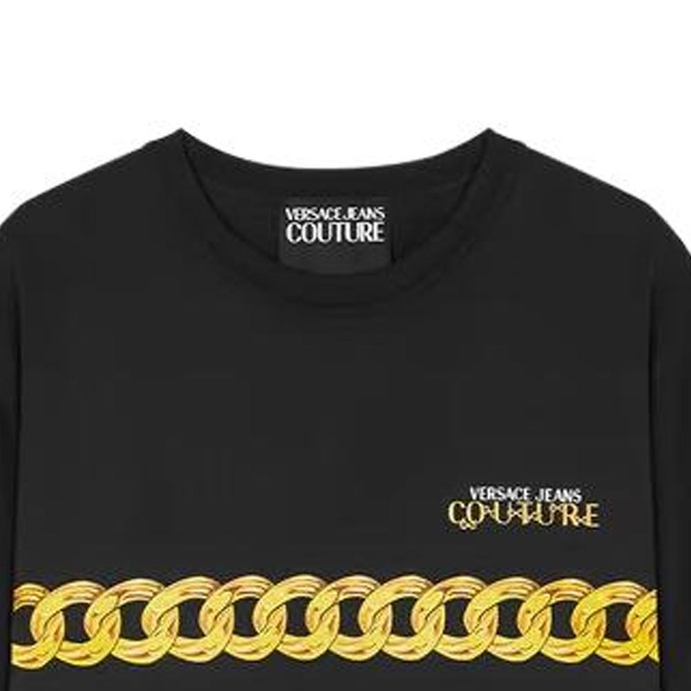 Versace Chain Letter Round Neck Short Sleeve T-Shirt Men Tops E75GAHF02-ECJ00F-EG89