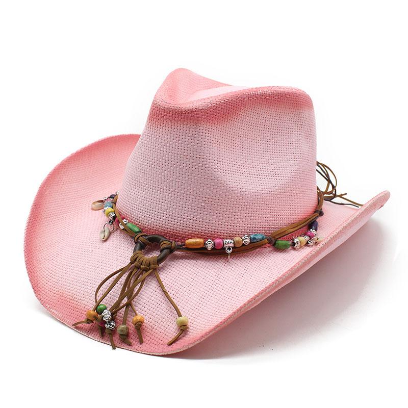 Outdoor Outing Visor, Crimped Ethnic Style, Western Cowboy Hat, Sun Protection Hat, Fishing Hat, Straw Hat