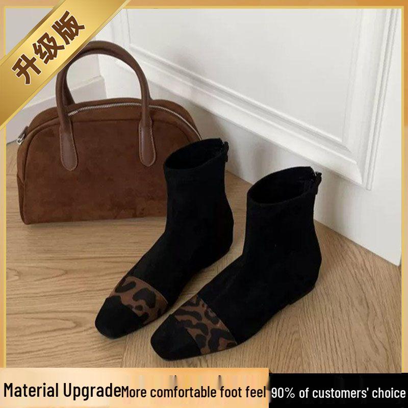 Women's Square-Toe Soft-Sole Ankle Boots 2025 - Fashionable, Slim, Niche Design for Autumn/Winter Trending Martin Style.