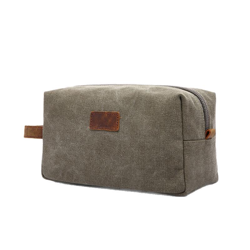 

Large Capacity Canvas Wash Bag for Daily Cosmetics 25x11x14 армия зеленый