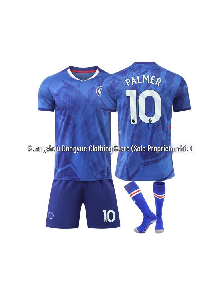 Nová domácí sada Chelsea pro dospělé s číslem 10 a dětská sada s krátkým rukávem 25-26