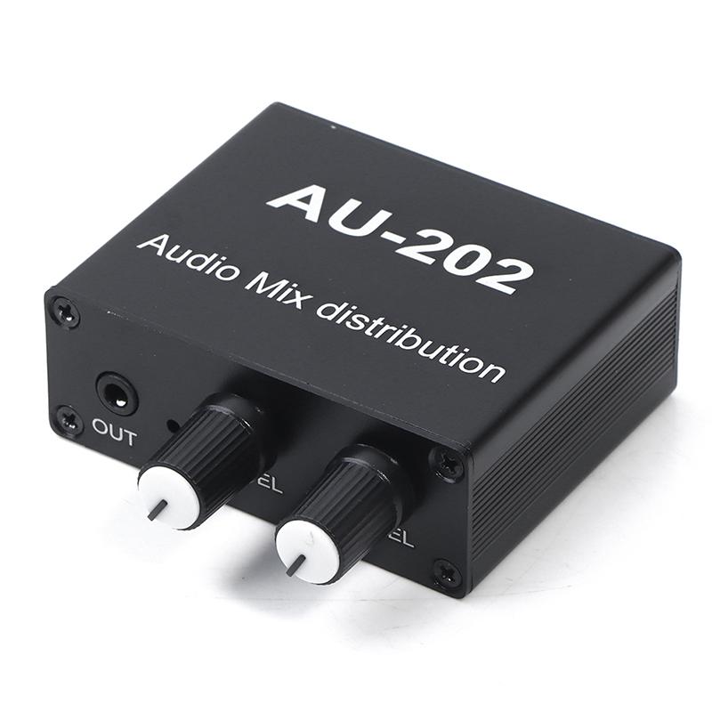 Stereo Mixer Audio Distributor For Headphone External Power Amp Volume