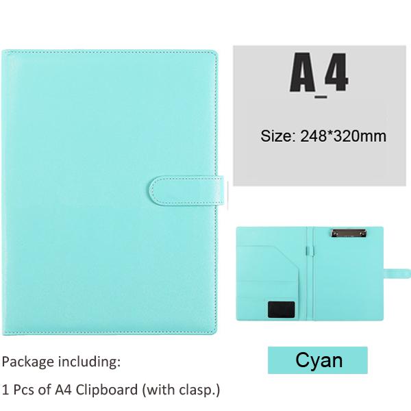 Zwart A4 Lederen Padfolio Portfolio Mappentas Klembord Klem Document Organizer Zakelijke Vergadering Klem Schrijfblok voor Kantoor