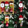 Christmas Decor Santa Snowman Reindeer Fabric Swinging Ornament For Holiday Tree