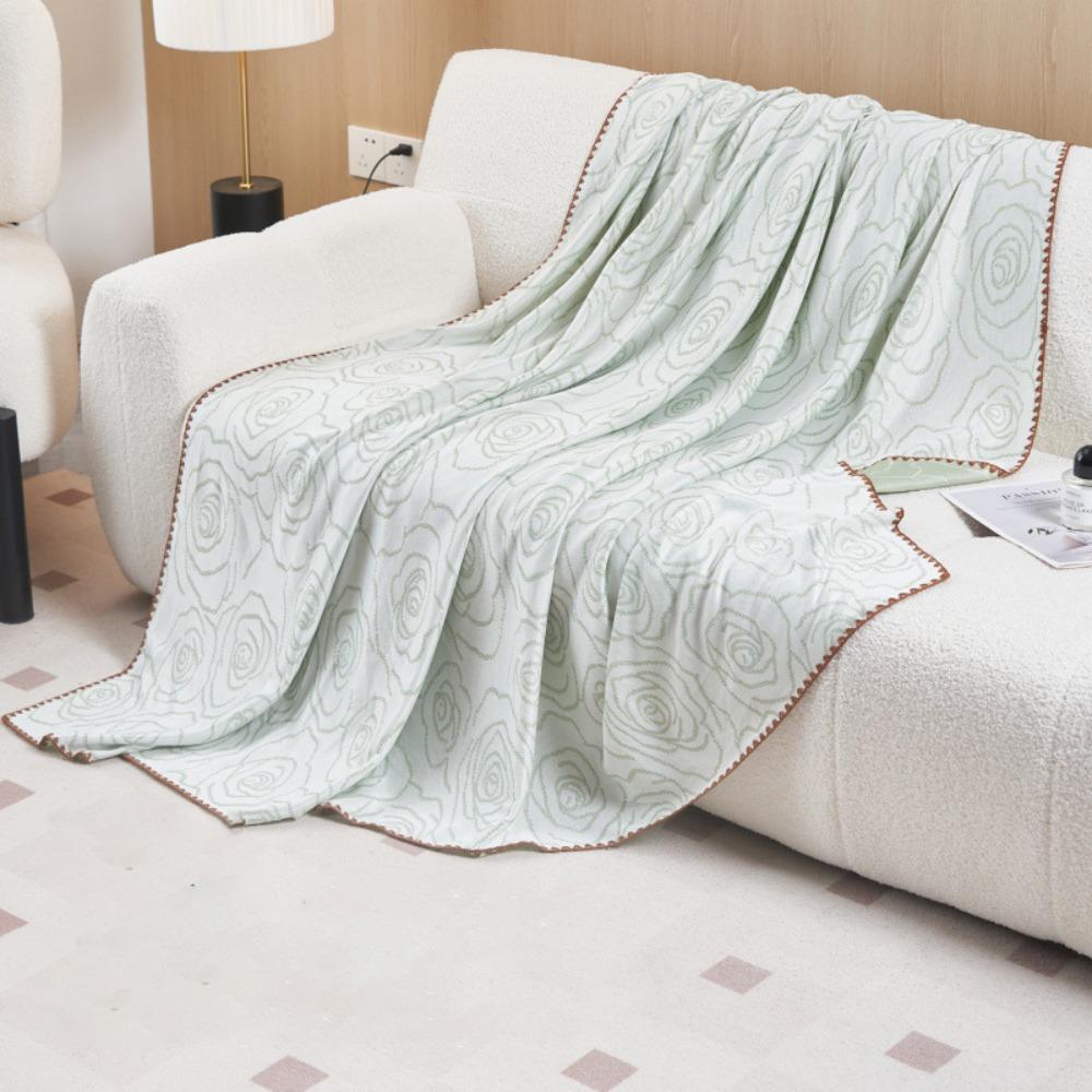 Double Side Flower Pattern Cool Feeling Summer Blanket Thin Nap Blanket Summer Quilt  Children