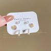 Pink Butterfly Tassel Pearl Stud Earrings Set for Women - High-End Luxury Jewelry