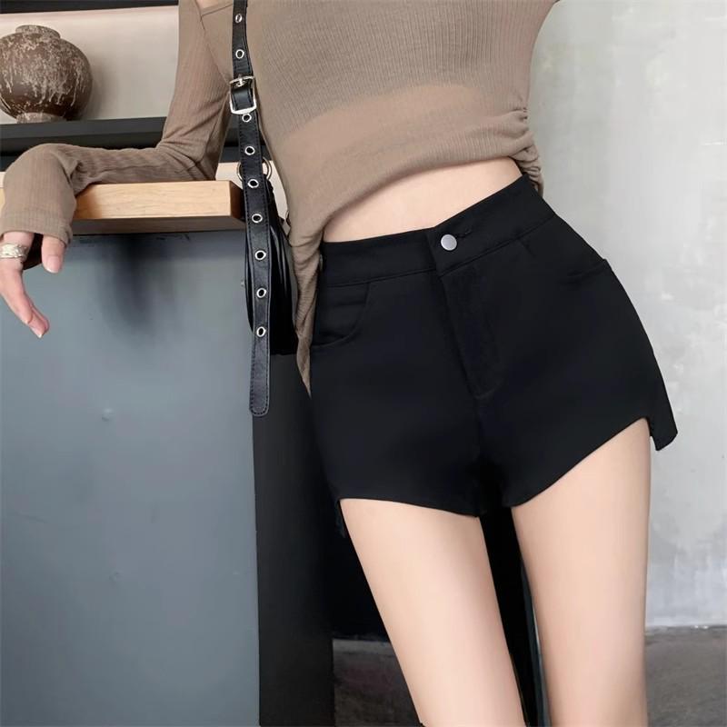 

Шорты-тайтсы с высокой талией черного цвета для женщин - Сексуальные, облегающие бедра, эластичные шорты 3XL чёрный