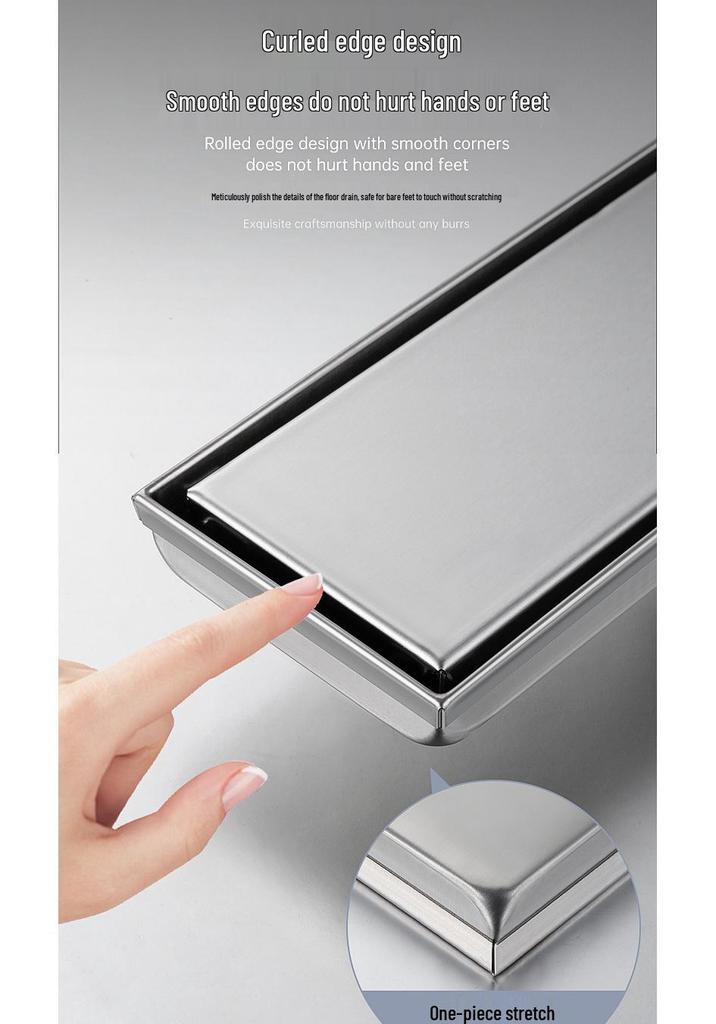 Bright Light 304 Stainless Steel Invisible Floor Drain - Odor-Resistant for Hotel Showers