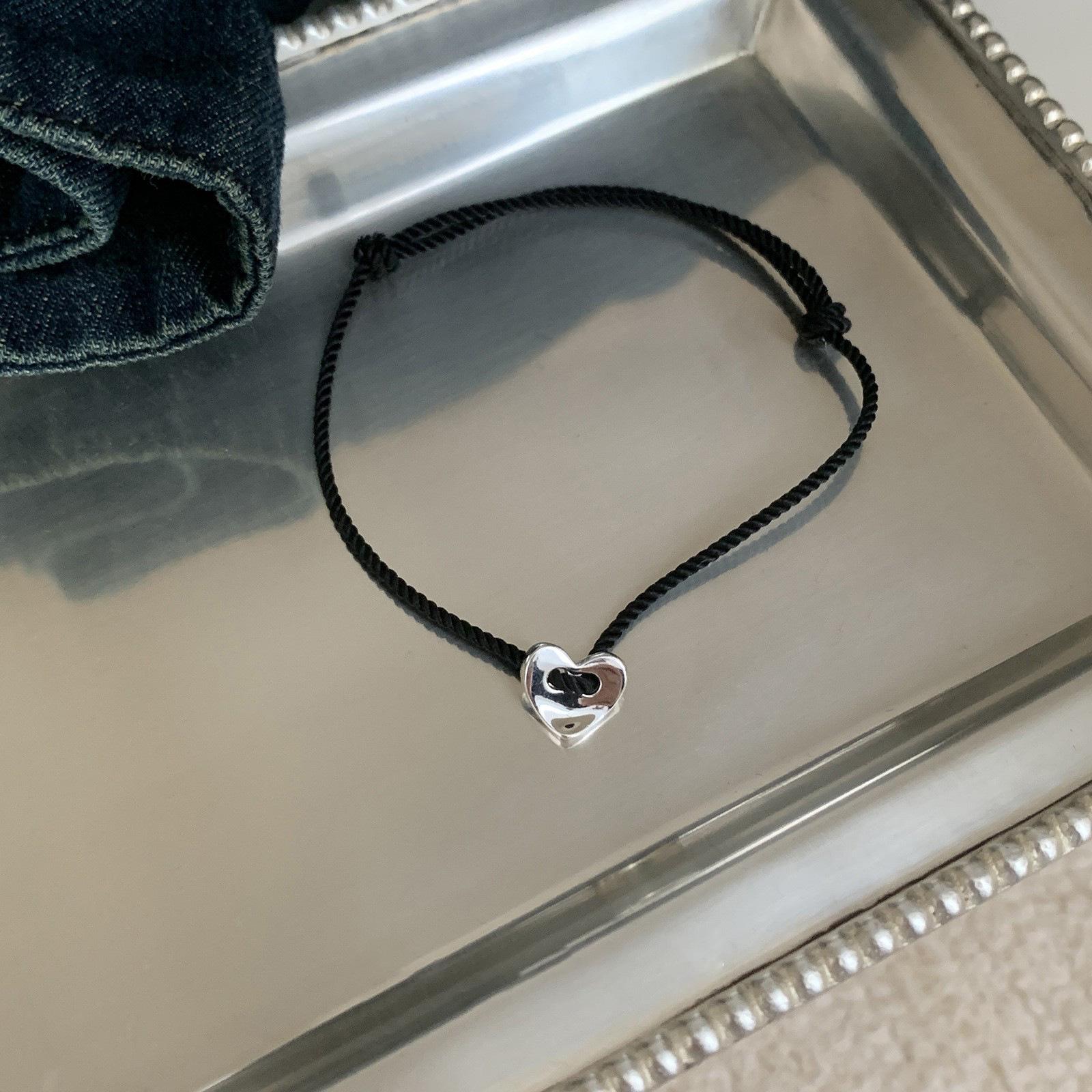 

Серебряный браслет с сердечком: Минималистичный дизайн на шнурке, идеальный подарок для лучшей подруги, женские украшения для рук 2023.