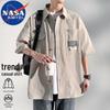 NASA MARVEL Men's Casual Collared Ice Silk Shirt