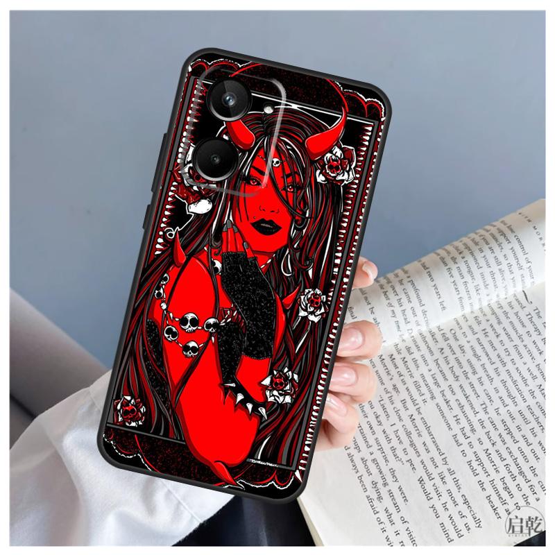 Devil Woman For Realme C53 C55 C75 C71 C61 C33 C63 C51 C65 C67 11 12 13 14 Pro Plus GT6 GT7 15 Pro Case