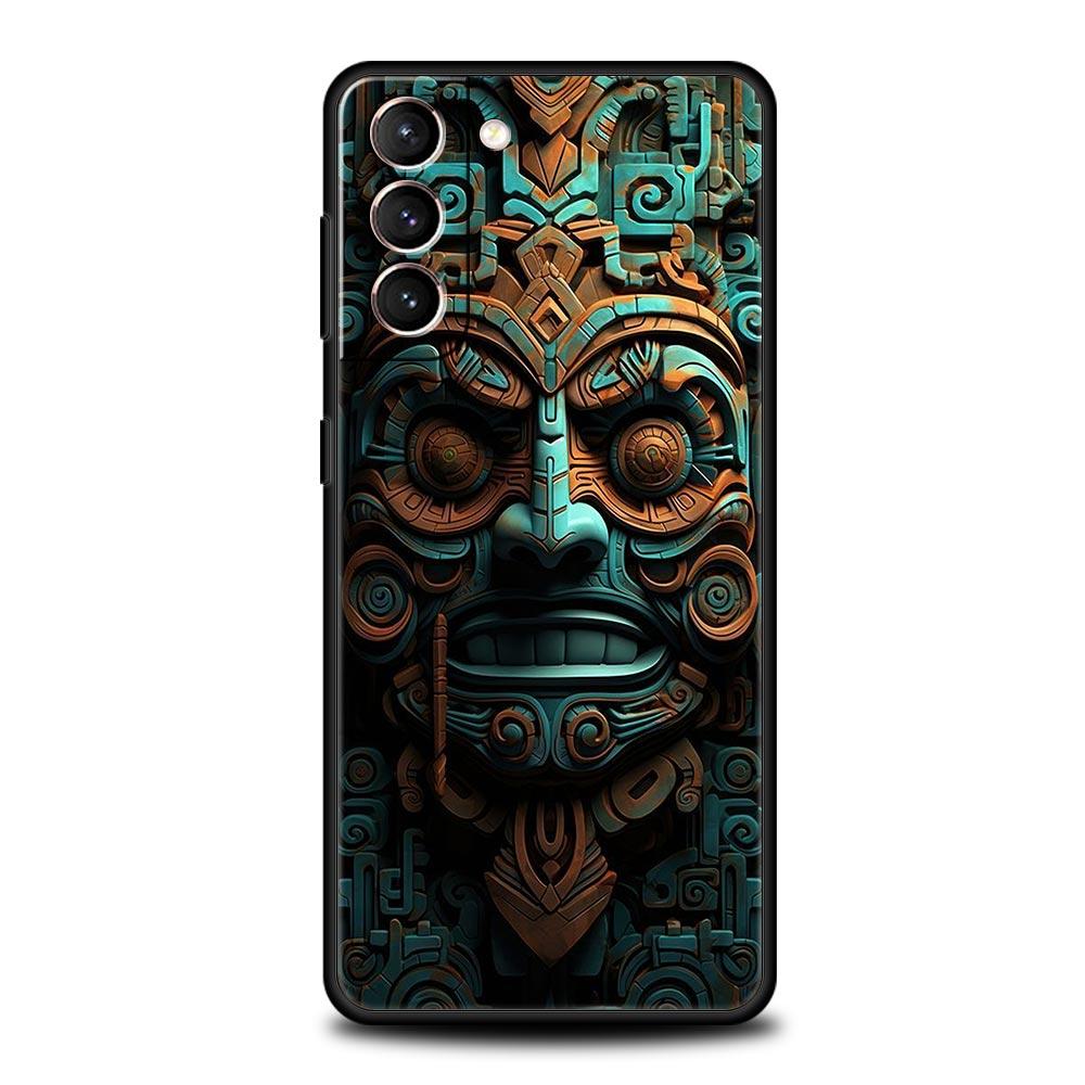 Vintage Totem Painting Phone Case Cover for Samsung Galaxy S26 S25 S24 S23 S22 S20 S21 FE Ultra S25 Edge Plus 5G Soft TPU Shell Samsung S20 FE