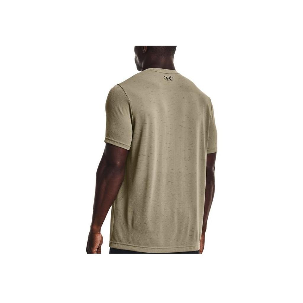 Under Armour Vintage Logo Print Training Crew Neck Short Sleeve T-Shirt Men Tops Gray 1361131-037
