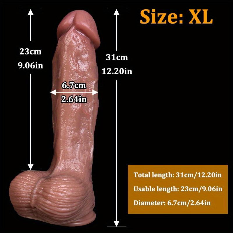 12,20 Zoll Realistischer Silikon-Dildo mit Starkem Saugfuß, Weicher Lebensechter Penis für Männer & Frauen, G-Punkt- und Analspiel, Sexspielzeug für Erwachsene