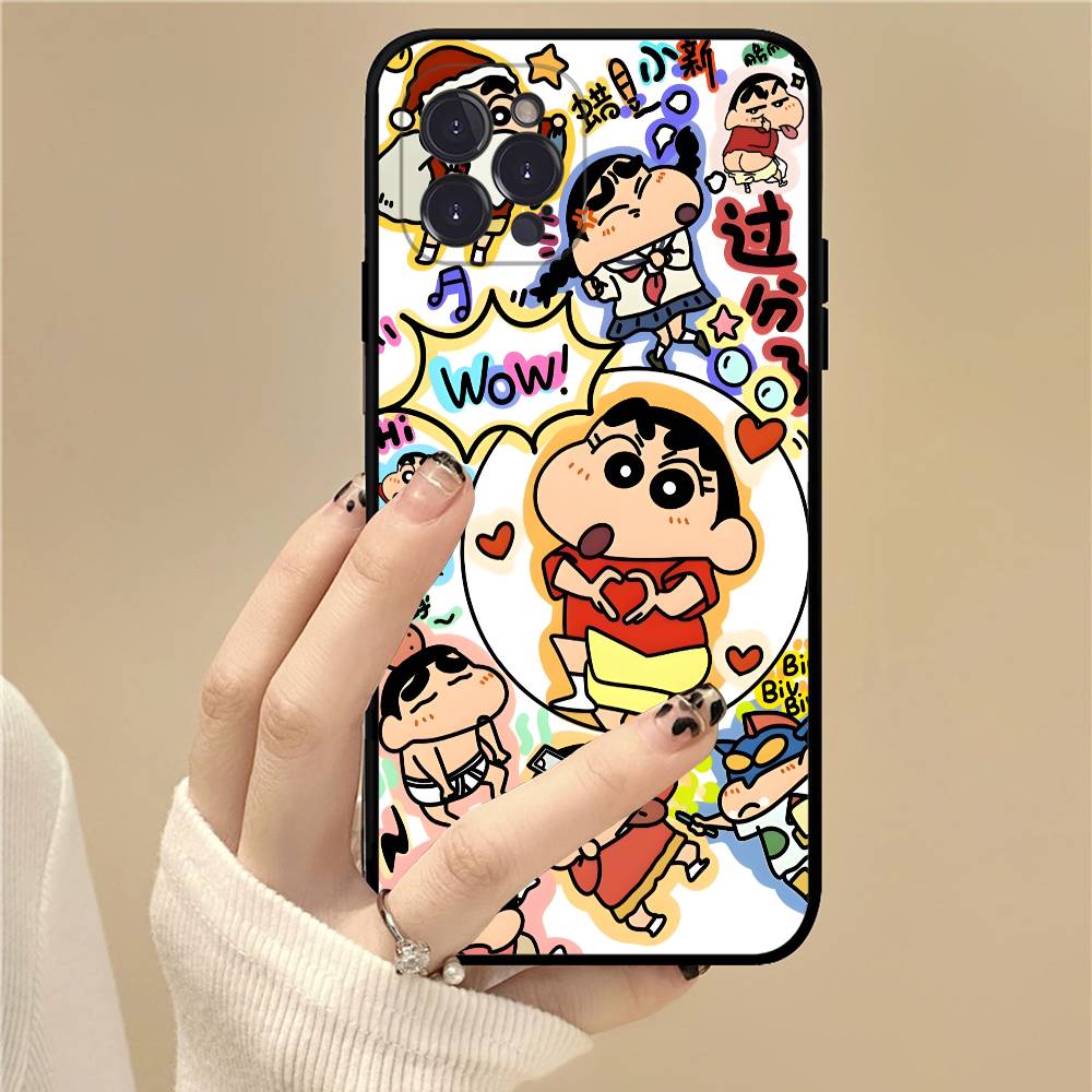 Crayons Shin-chan Phone Case For iPhone 16 15 14 11 12 13 Mini Pro XS Max Cover 6 7 8 Plus X Funda Shell