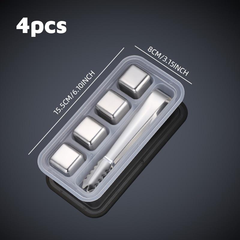 Whiskey Chilling Stones Stainless Steel Reusable Ice Cube for Drinking Ice Beer Soda Stone Fast Freeze Box Packaging with Clip