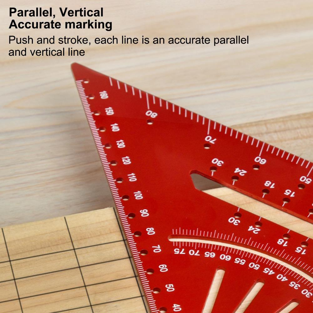Clear Scales Aluminum Triangle Ruler 90° Right Angle Rafter Square Protractor  Woodworking