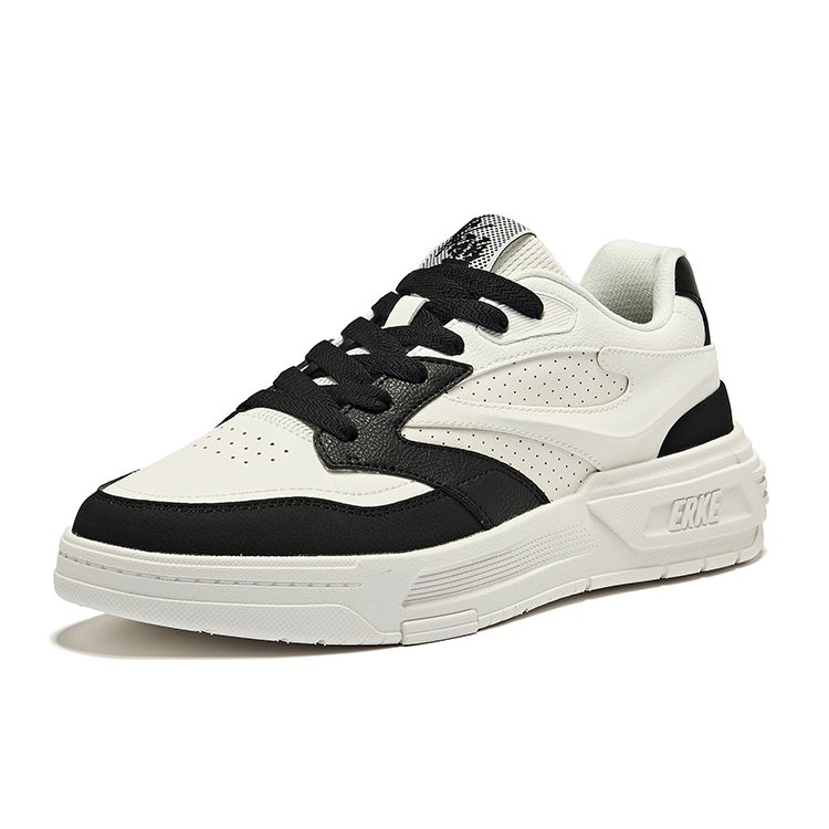 Hongxing Erke Comfortable Versatile Wear-Resistant Low-Top Sneakers Women sneakers Micro-Crystal-White Black 52124201142-004