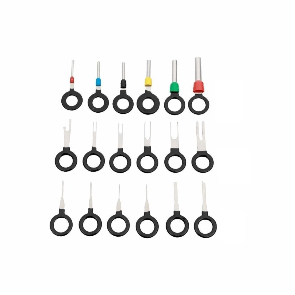 18PCS Metal Tips Terminal Removal Tool Connector Pin Release Tool  Harness Terminal Removal