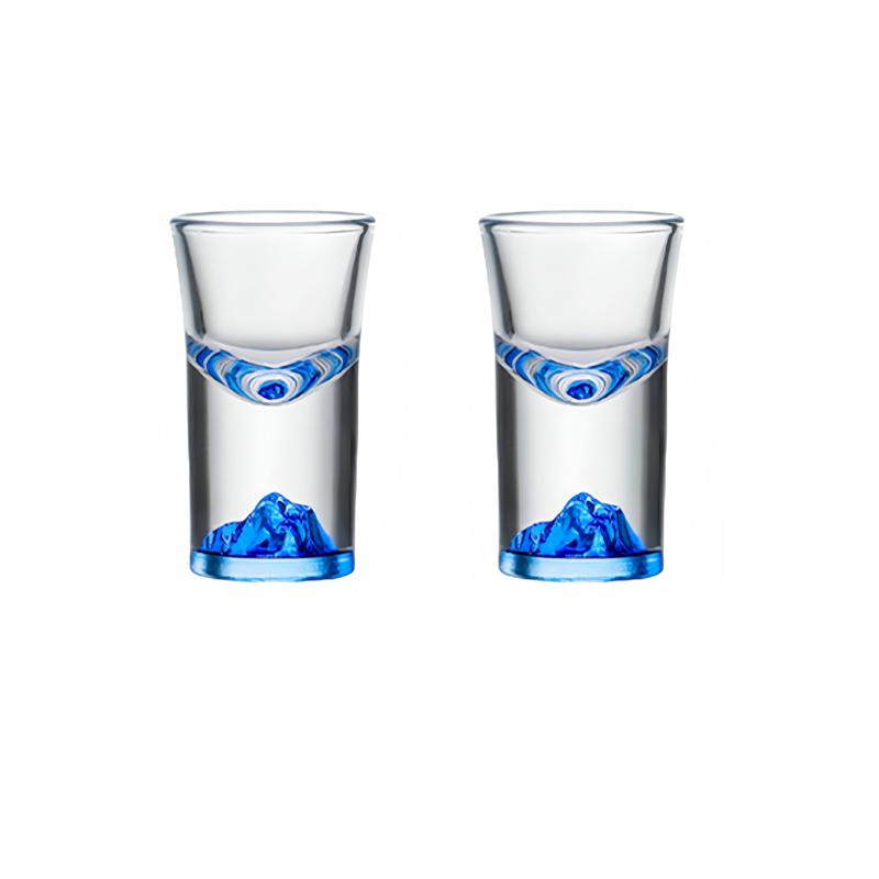 2pcs Sets 10ml Creative Wine Glass Blue Iceberg Bottom Wine Glass 100ml Exquisite Wine Dispenser Wine Decanter Luxury Wine Cup 10ml-100ml