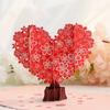 3D Valentine's Day Cherry Blossom Heart Greeting Card - Christmas Blessing & Thank You Message