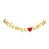 Welcome Home Banner Decoration Black Glitter Home Party Signs Decorative Flags For Military Homecoming Theme Party Supplies