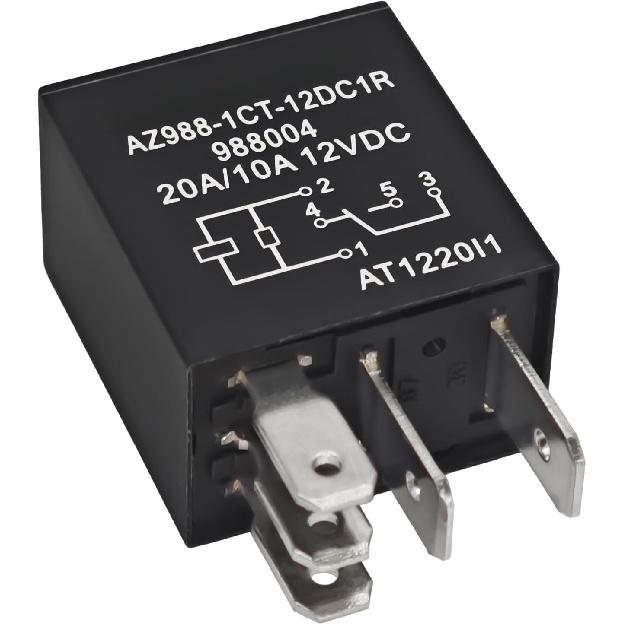 (Pack of 4) Fuel Pump Relay Replace Part for 4671168E 72472M - 12VDC, 20/10A, 5 Pins SPDT Automotive Relay AZ988-1CT-12DC1R