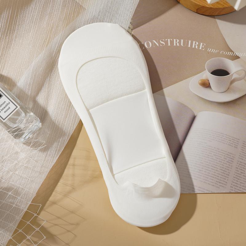 Dámské ledové hedvábí zahuštěné dno lodičkové ponožky nárazuvzdorné protiskluzové silikonové pohodlné neviditelné ponožky