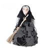 1-5PCS Halloween Witch Figurine with Broom Hanging Resin Ornament for Indoor Outdoor Garden Porch Party Photography Decoration
