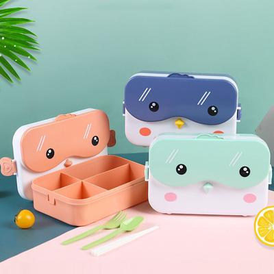 Students School Bento Lunch Box Cartoon Portable Plastic Food Container Office Lunch Box