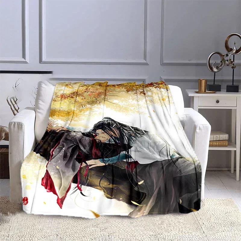 Maßgefertigte Mo Dao Zu Shi Anime-Decke, Flanell-Familiendecke, Cartoon-Mikrofaser-Plüschflanell-Überwurfdecke für Bett, Sofa und Bettwäsche