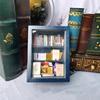 Anti-Angst-Bücherregal, kleine Bibliothek, Miniatur-Bücherregal aus Holz, Vitrine, Stressabbau, Bücherregal, Puppenhausmöbel, Mod