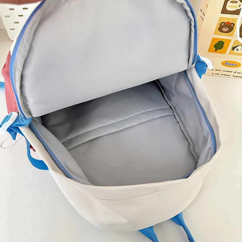 Student Color Contrast Schoolbag Large Capacity Lightweight Backpack