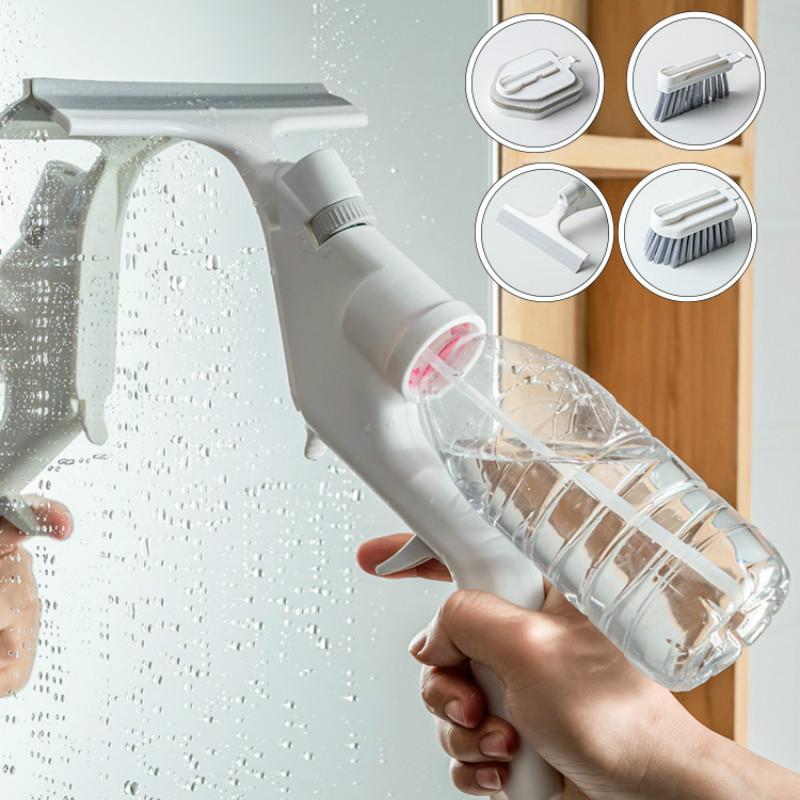 1 Set Household Water Spray Brush Window Wiper Window Wiper Sponge Wipe Window Gap Brush Tool