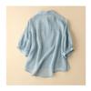 Summer Seven Point Cotton Linen Embroidered Shirt for Women Literary Loose Temperament Lapel Casual for Women