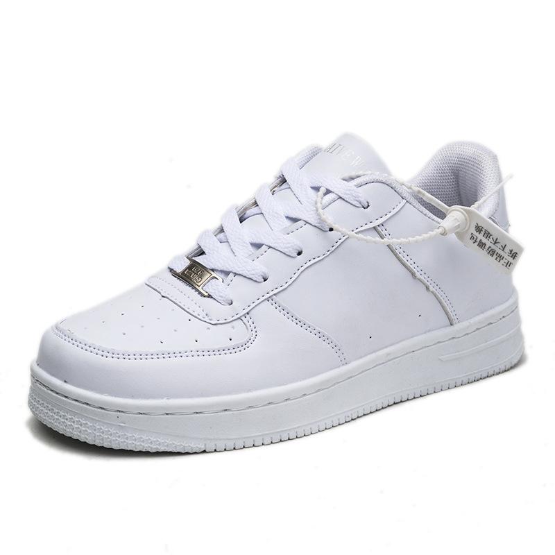 

Men s board shoes spring and autumn couple s sports and leisure versatile students simple lace-up women s white shoes 41 men