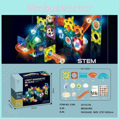 Geometrisches magnetisches Teil Kinder splicing Schienenkugel Spielzeugset mit Licht für Kinder DIY Pädagogisches Spielset