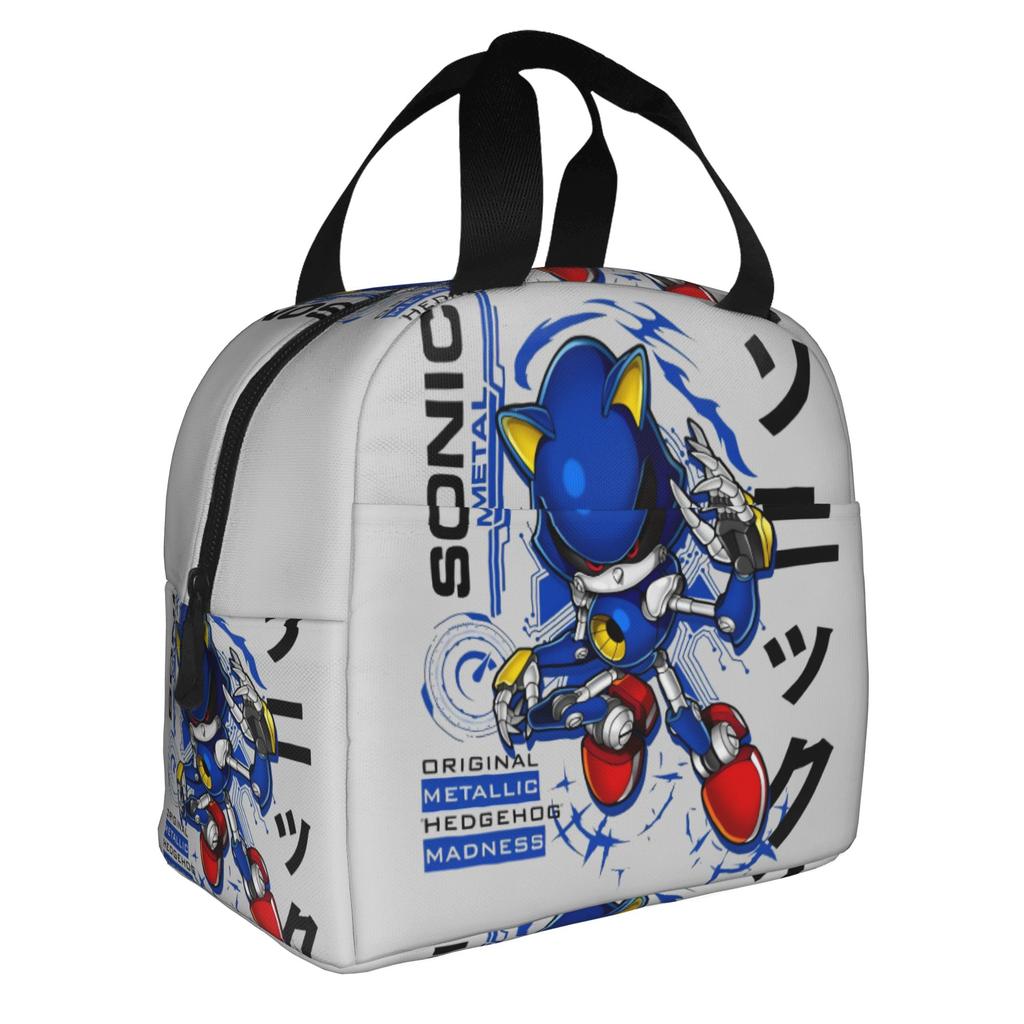 Custom S-Soniced Insulated Lunch Bags for Work School Hedgehog Game Resuable Cooler Thermal Lunch Box Men Women