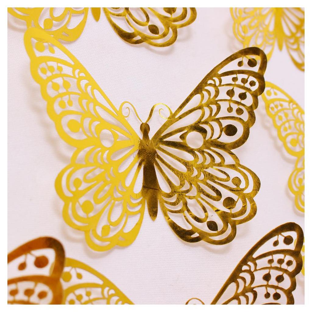 12 3D Hohl Schmetterling Wandaufkleber für festliche Weihnachts- und Feiertags-Heimdekoration