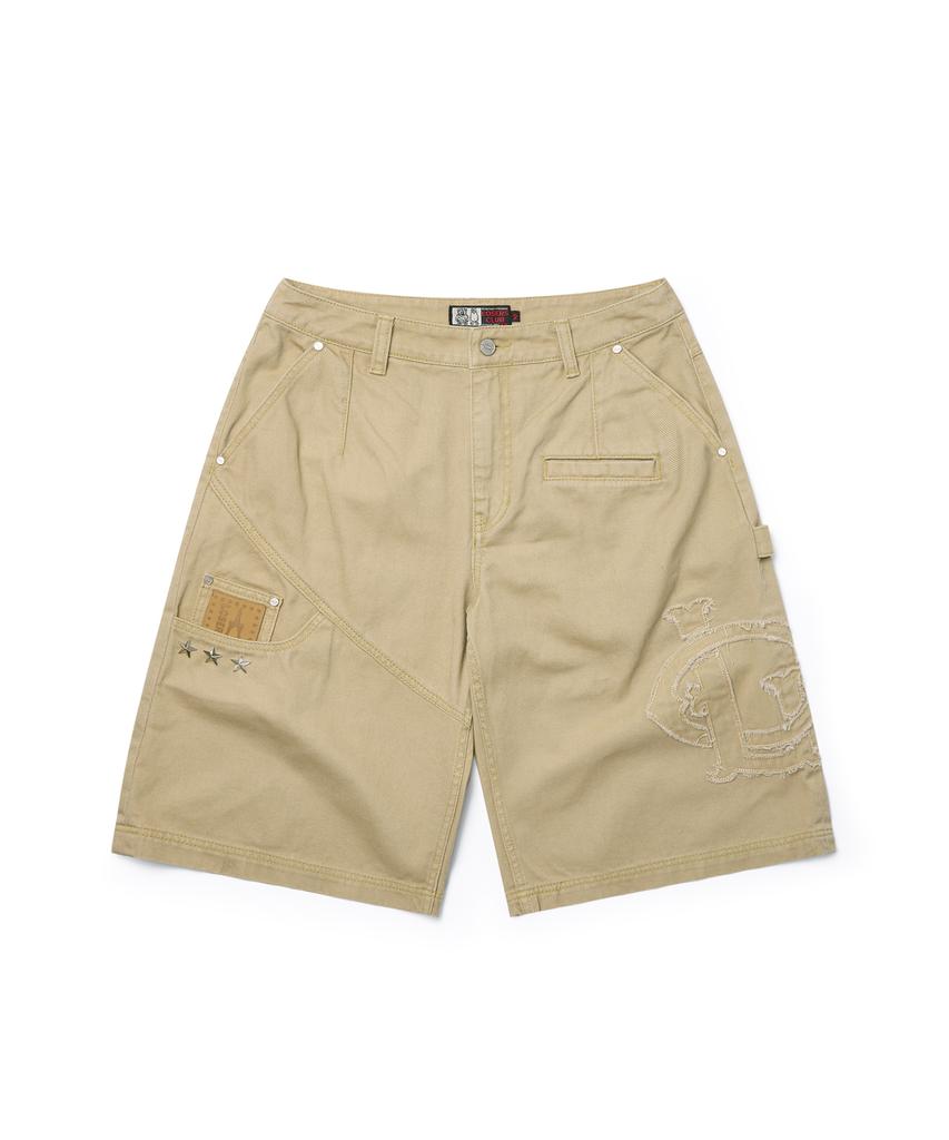 Lujeoseukeulleob Lc Logo Applique Bermuda Cotton Pants Beige