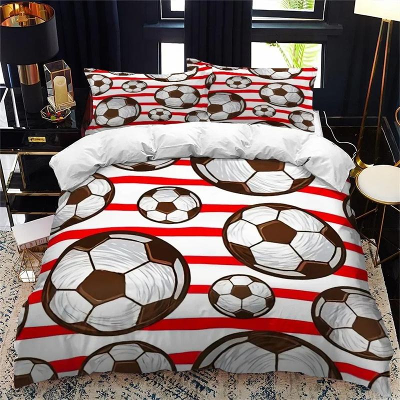 Sports Theme Boys Bedding Set Microfiber Football Comforter Cover for Kids Girls Teens Duvet Cover Hip Hop Graffiti Quilt Cover