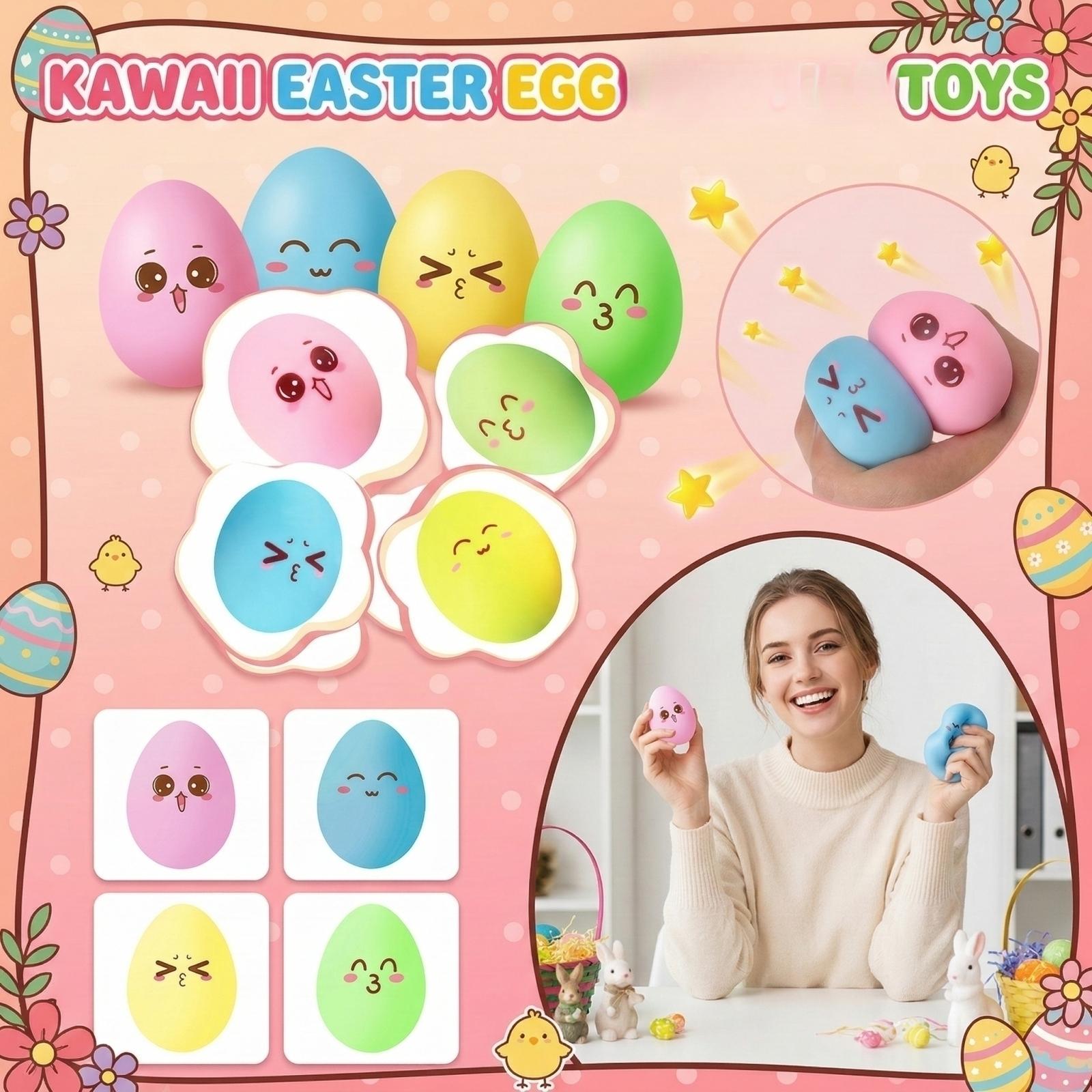 

Easter Egg Stress-relieving Balls, Suitable For Adults; Soft Toys For Children; Sensory Toys; Kneadable Dough Balls For Stress Relief. One Size