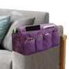Sofa Side Organizer Caddy Durable Bedside Storage Pockets Large Capacity for Cell Phones Remotes Magazines Books