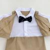 Body Estivo Unisex da Piccolo Gentiluomo per Bambino: Tuta con Cappuccio Stile Coreano con Cravatta a Fiocco, Puro Cotone Classe A